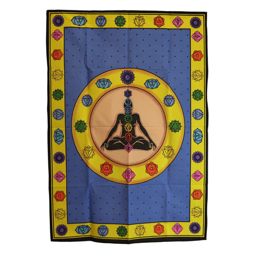 Tenture Murale en Coton 70x110 cm – Chakras Vibrants