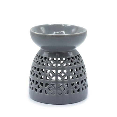 Brûle-parfum classique — Découpe marocaine — Gris