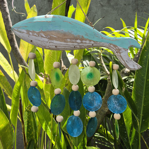 Carillon à Vent Poisson Turquoise & Capiz