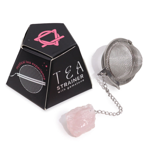 Passoire à Thé en Pierre Naturelle Brute – Amas de Quartz Rose