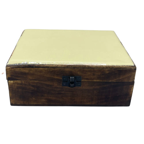 Grande Boîte en Bois Émaillé 20x15x7,5 cm – Gris Béton