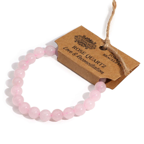 Bracelet en Quartz Rose – Perles 8 mm sur Élastique