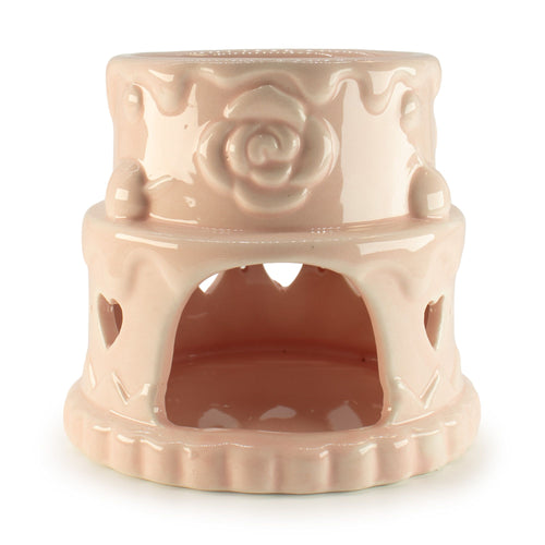 Brûle-Parfum en Céramique Gâteau - Cœurs - Rose