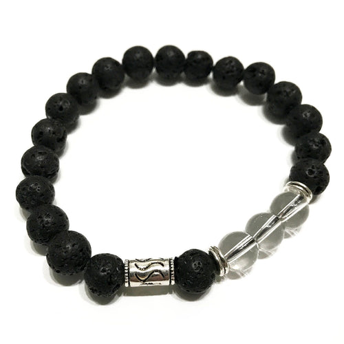 Bracelet en Pierre de Lave – Tribal Cristal de Roche
