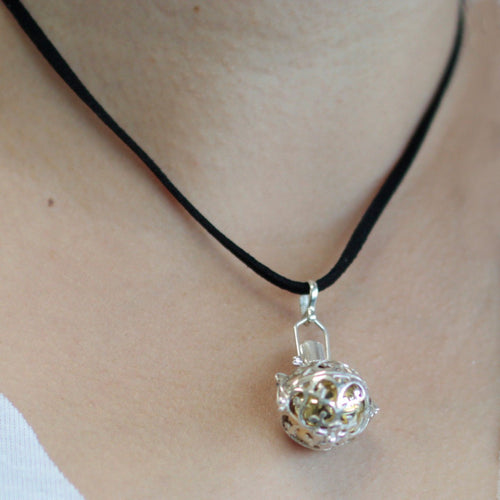Clochette d'Ange en Argent 925 Nuit Étoilée – Pendentif 18 mm