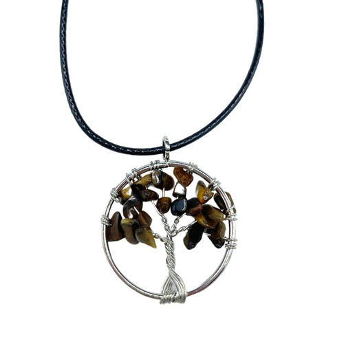 Pendentif Arbre de Vie en Œil de Tigre