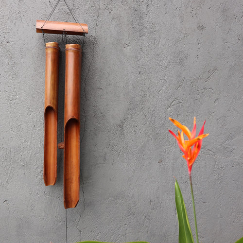Carillon à Vent en Bambou Naturel – 4 Grands Tubes