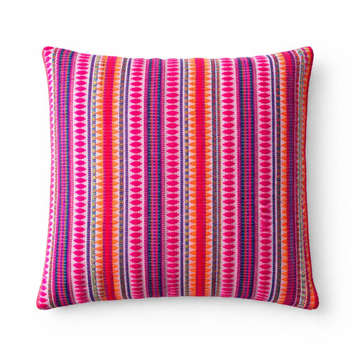 Housse de Coussin Indienne Classique – Rayures Néon 45x45 cm