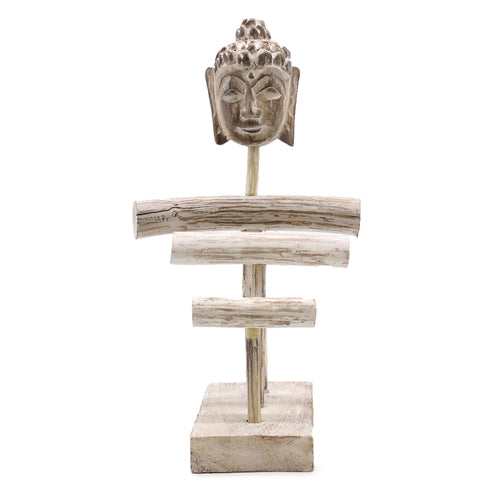 Présentoir à Bijoux Triple Branche & Bouddha – Blanchi
