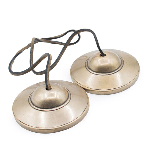 Cymbales Tingsha Tibétaines en Laiton – Modèle Traditionnel Uni