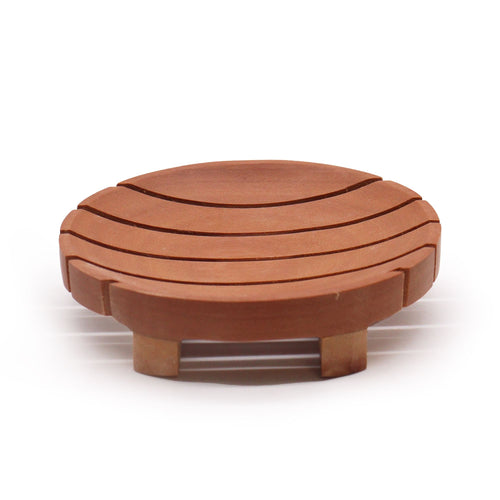 Porte-Savon en Acajou Classique – Rond