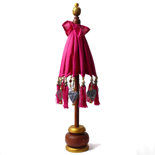 Mini Parasol Décoratif Bali Coton Rose – 40 cm