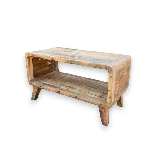 Petite Table Basse Ronde en Bois Recyclé de Bali