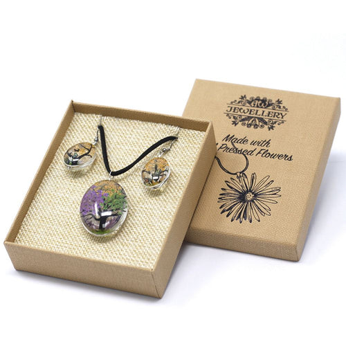 Bijou Fleurs Pressées – Arbre de Vie – Multicolore