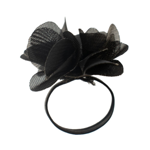 Bague Diffuseur de Parfum Fleur en Mousseline – Noir