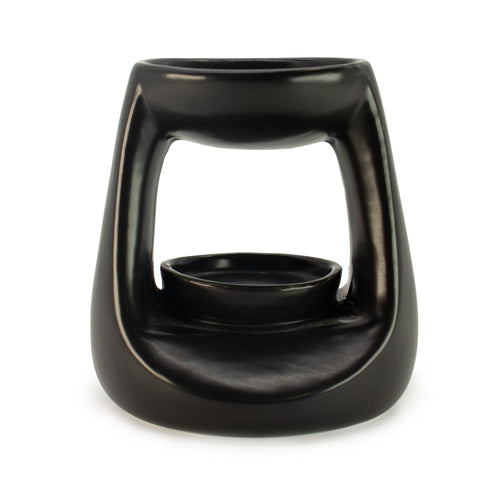 Brûle-Parfum Zen en Céramique - Petit Classique - Noir Mat