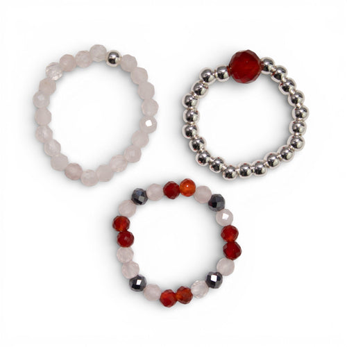 Set de Bagues en Pierres Gemmes – Amour & Flamme