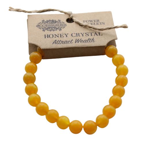 Bracelet en Cristal Miel – Perles 8 mm sur Élastique