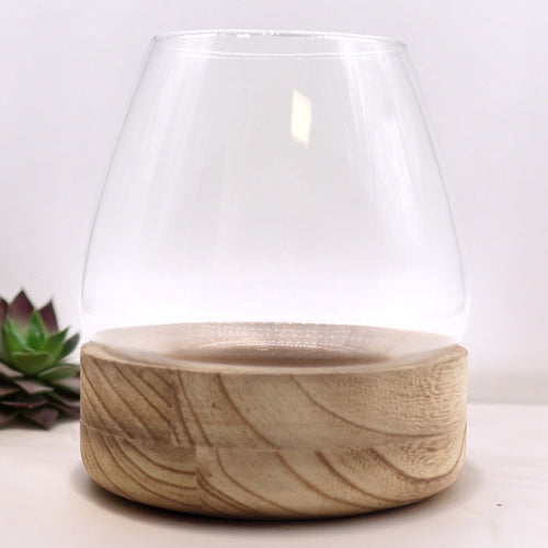 Terrarium en Bois de Tung Naturel – Grand Modèle 17x19 cm