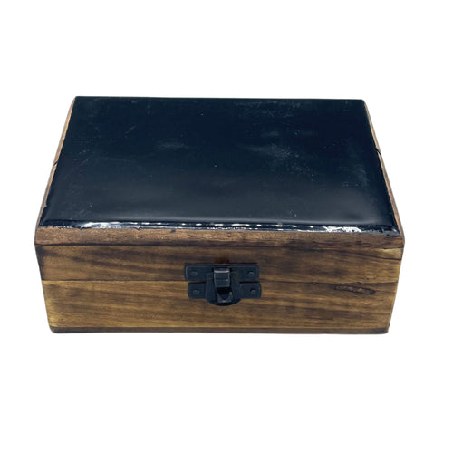 Boîte en Bois Émaillé 15x10x6 cm – Noir
