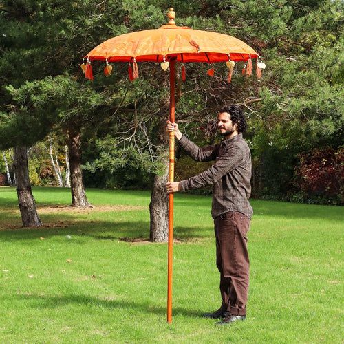 Parasol Décoratif Bali Coton Orange – 1,5 m