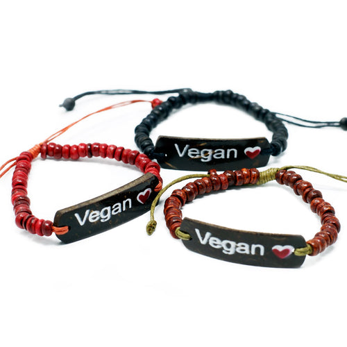 Bracelet Jonc en Coco – Message Vegan
