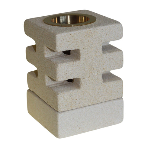 Brûle-parfum en Pierre Sculptée – Motifs Abstraits