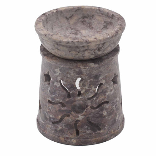 Brûle-Parfum en Stéatite 8 cm – Soleil et Étoiles