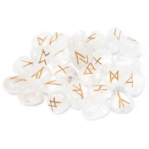 Jeu de Runes en Pierre en Pochette – Cristal de Roche