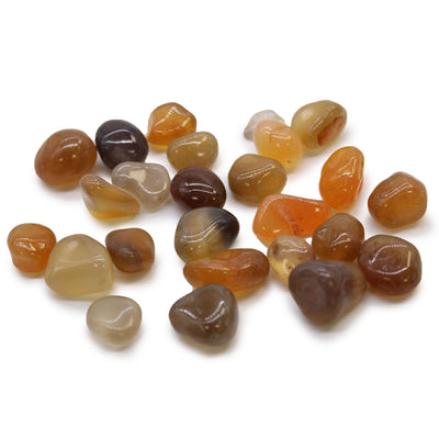 Sachet de 24 Petites Pierres Roulées d'Afrique – Agate Cornaline (Mozambique)