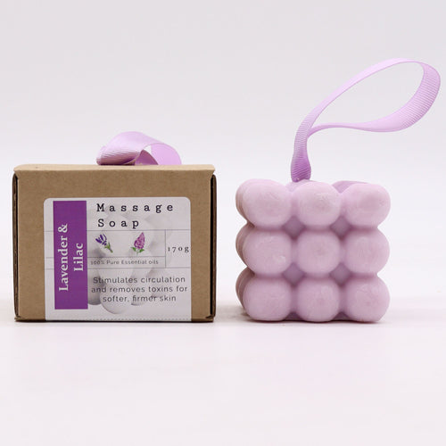 Boîte de Savon de Massage – Lavande & Lilas