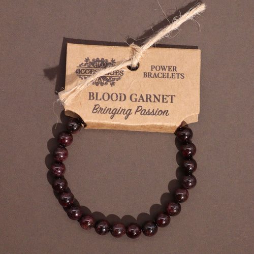 Bracelet en Grenat Sanguin – Perles 8 mm sur Élastique