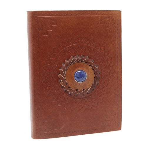 Carnet en Cuir Lapis-Lazuli 17 × 12 cm – Style Vintage