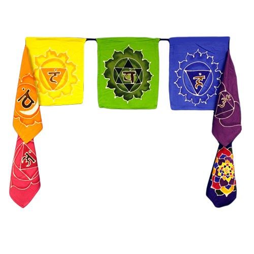 Guirlande de 7 Fanions Batik Bali – Chakras