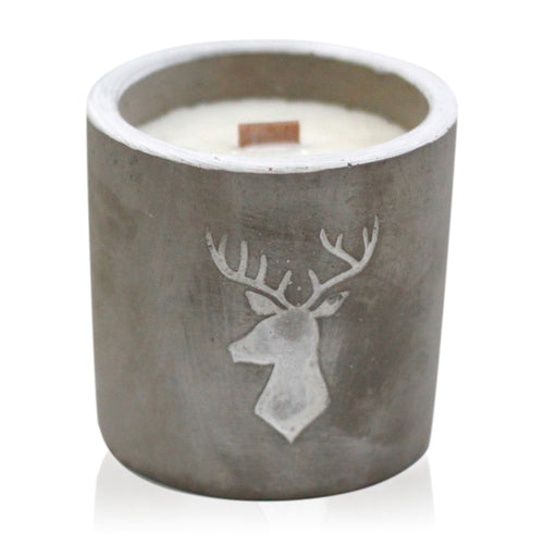 Bougie en Béton Cire de Soja Format Moyen – Whisky & Fumée de Bois