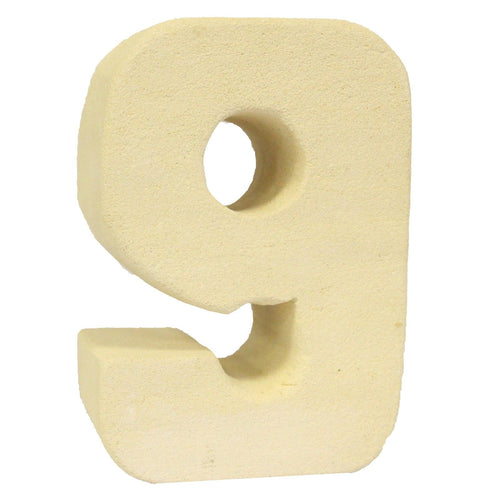 Bougeoir Chiffre 9 en Grès Sculpté