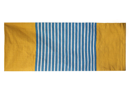 Tapis Indien en Coton 70 x 170 cm – Jaune & Bleu