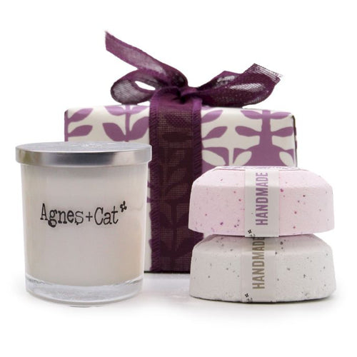 Coffret Cadeau Bougie Pierre de Lune & Bombes de Bain Provence