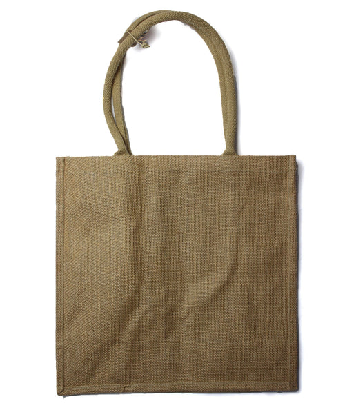 Grand Sac de Courses en Jute avec Porte-Bouteilles