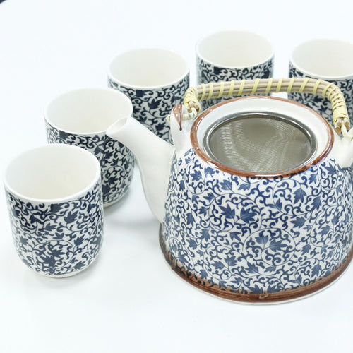 Service à Thé aux Herbes - Motif Bleu