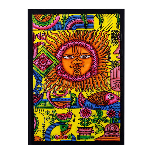 Tenture Murale en Coton Peinte à la Main – Soleil