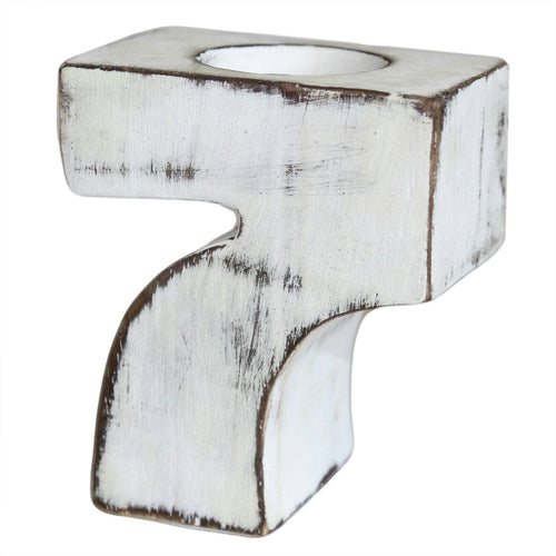 Chiffre d'Anniversaire en Bois N°7 – Bougeoir Chauffe-Plat