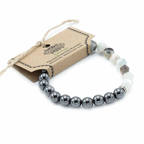 Bracelet Magnétique en Pierres Naturelles Facettées – Jade des Montagnes