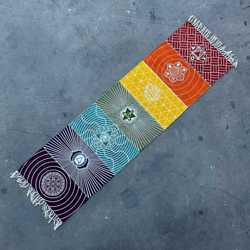 Tapis de Yoga en Coton 7 Chakras – 60 x 200 cm