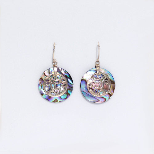 Boucles d'Oreilles Argent & Nacre d'Abalone – Fleurs