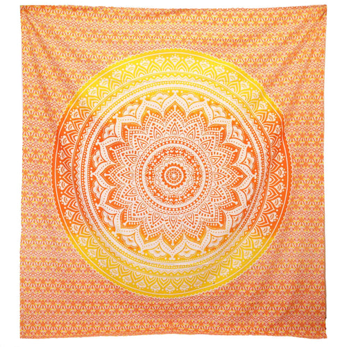 Tenture Murale Mandala Umrao – Orange