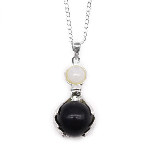 Pendentif Mains de Guérison en Pierre – Agate Noire
