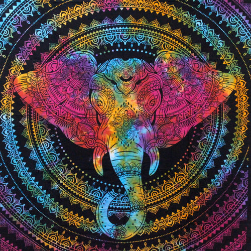 Tenture Murale & Couvre-lit Coton – Éléphant 230 x 200 cm