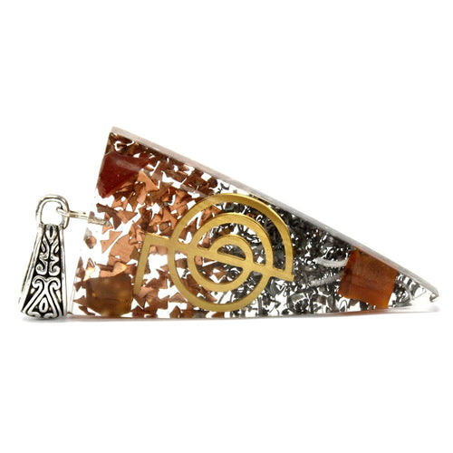 Pendentif Orgonite Pointe d'Énergie Trois Métaux