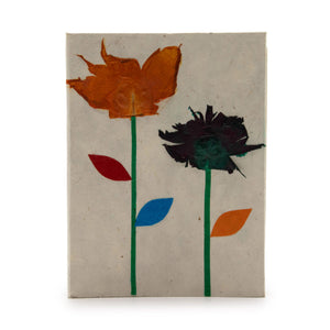 Carnet Lokta Moyen 15 x 12 cm – 45 feuillets – Motif Floral Himalayen
